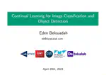 Continual Learning for Image Classification and Object Detection